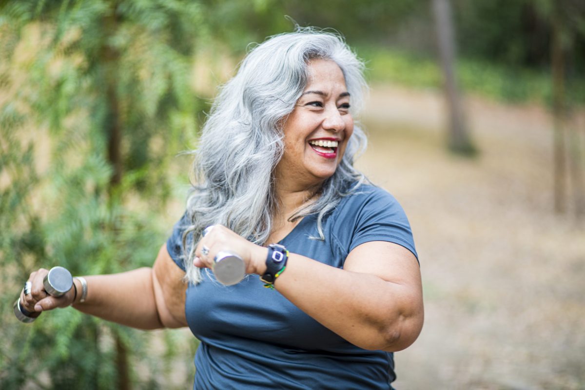 A Mature Mexican Woman Working Out