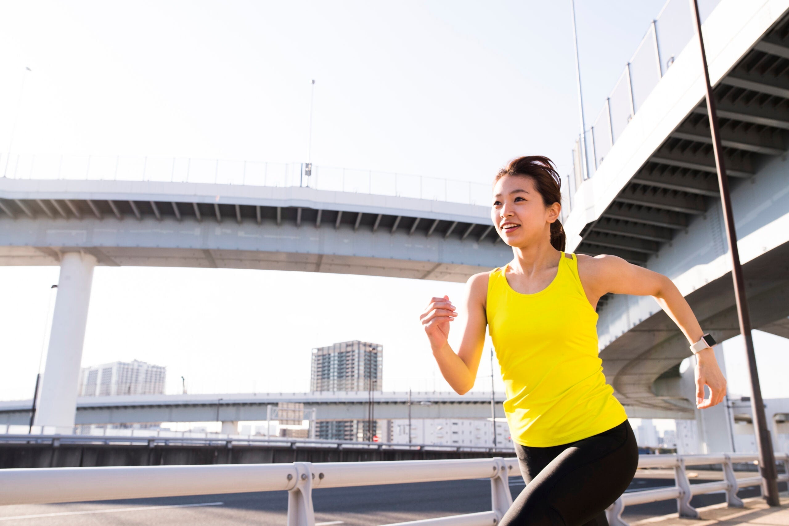 Beautiful lady running