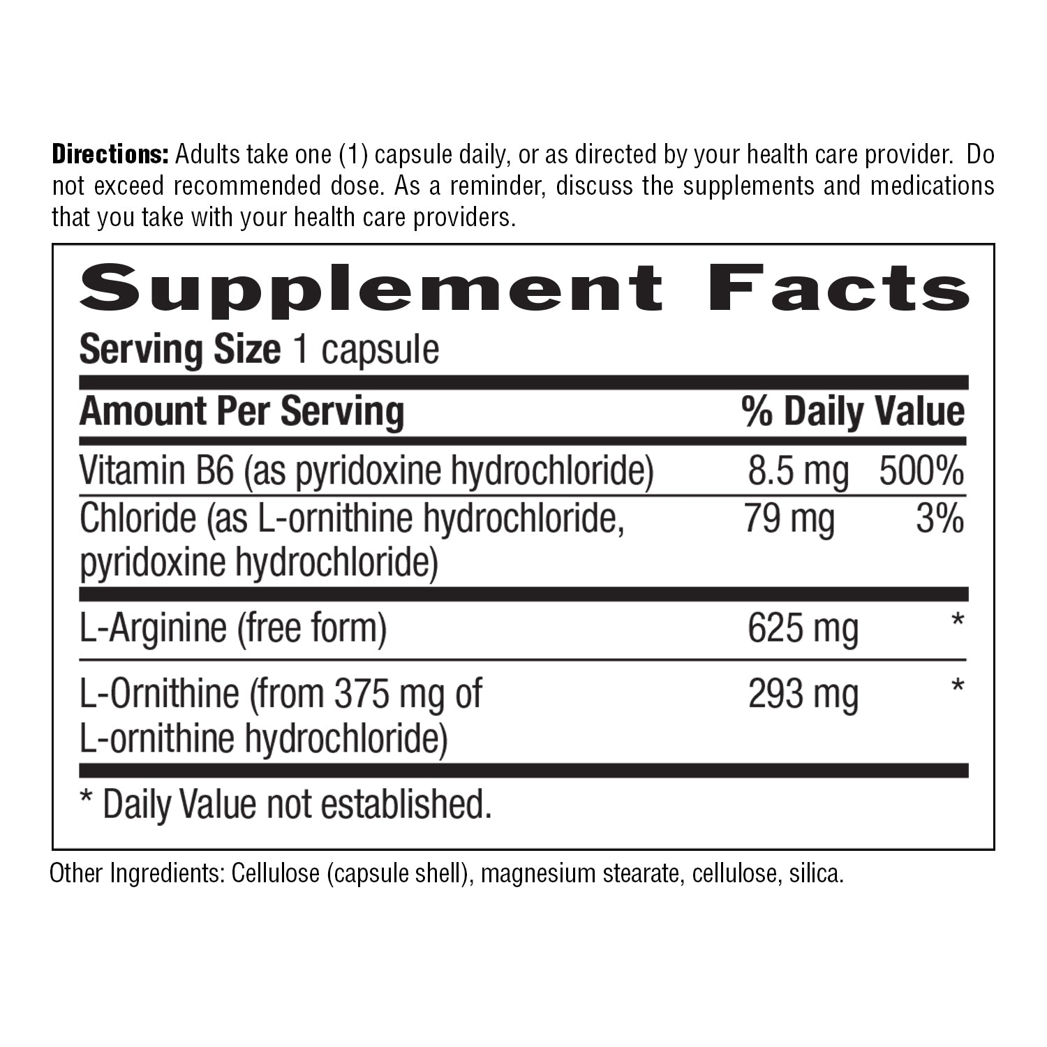L-Arginine + L-Ornithine + Hydrochloride Caps, 1000mg media carousel view 6
