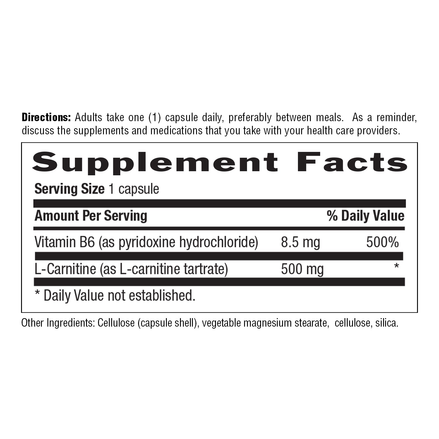 Supplement Facts for L-Carnitine media carousel view 6