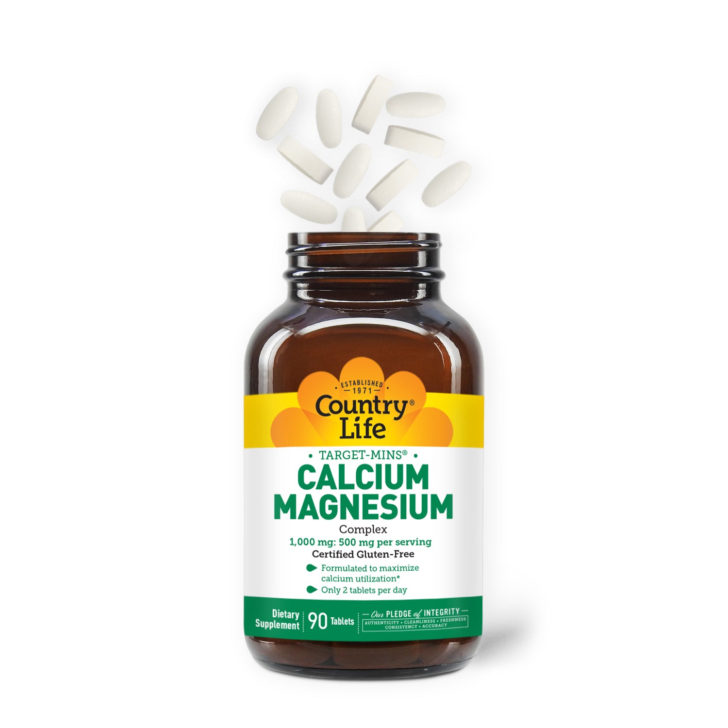 Target Mins Calcium Magnesium Complex 90 Count with tablets coming out of top media carousel view 3