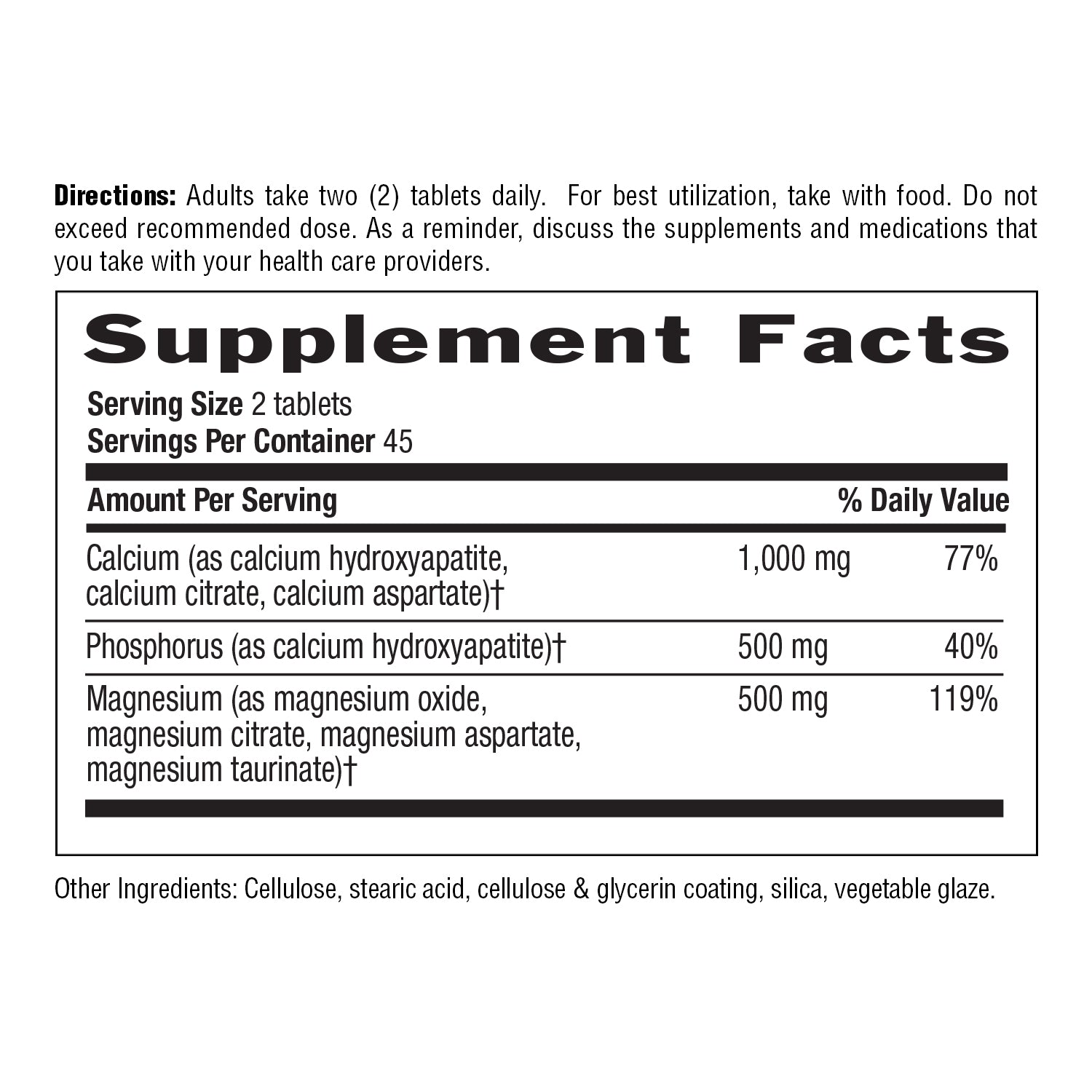 Supplement facts for Target Mins Calcium Magnesium Complex 90 Count media carousel view 7