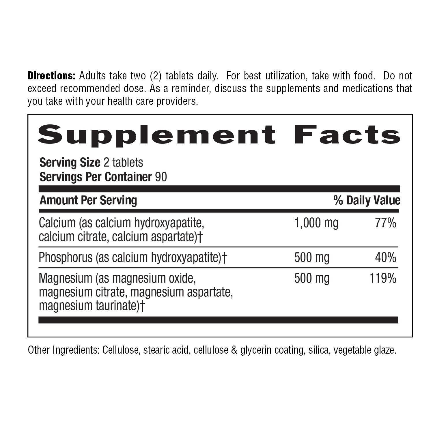 Supplement facts for Target Mins Calcium Magnesium Complex 180 Count media carousel view 8