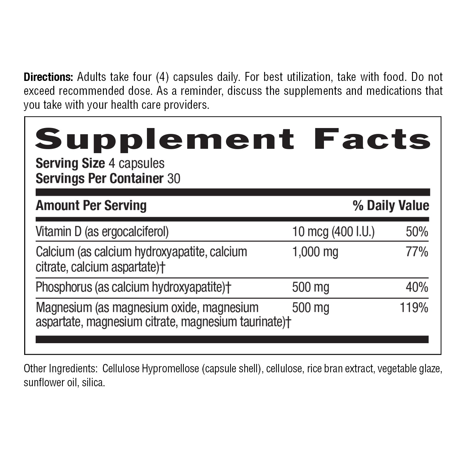 Supplement facts for Target Mins Calcium Magnesium 120 count media carousel view 6