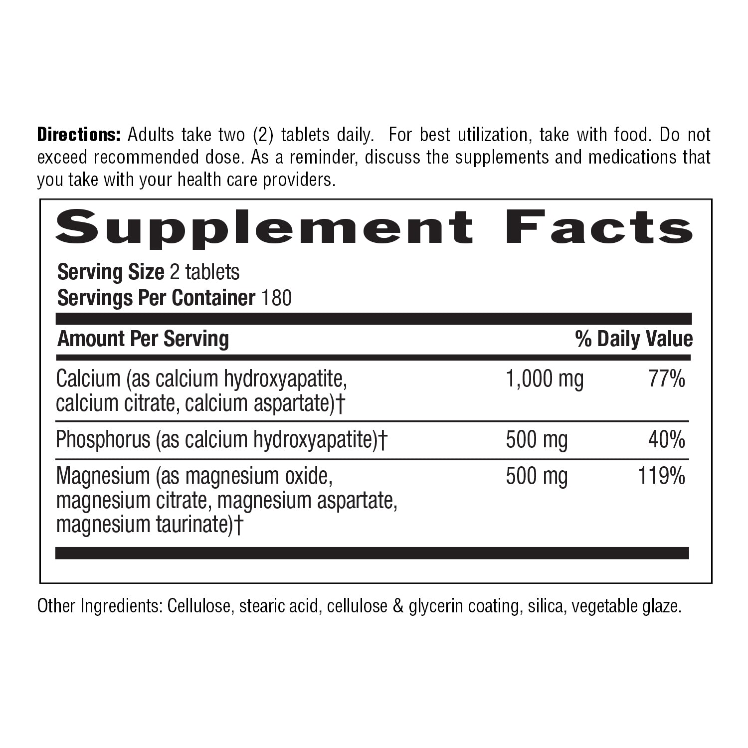 Supplement facts for Target Mins Calcium Magnesium Complex 360 Count media carousel view 9