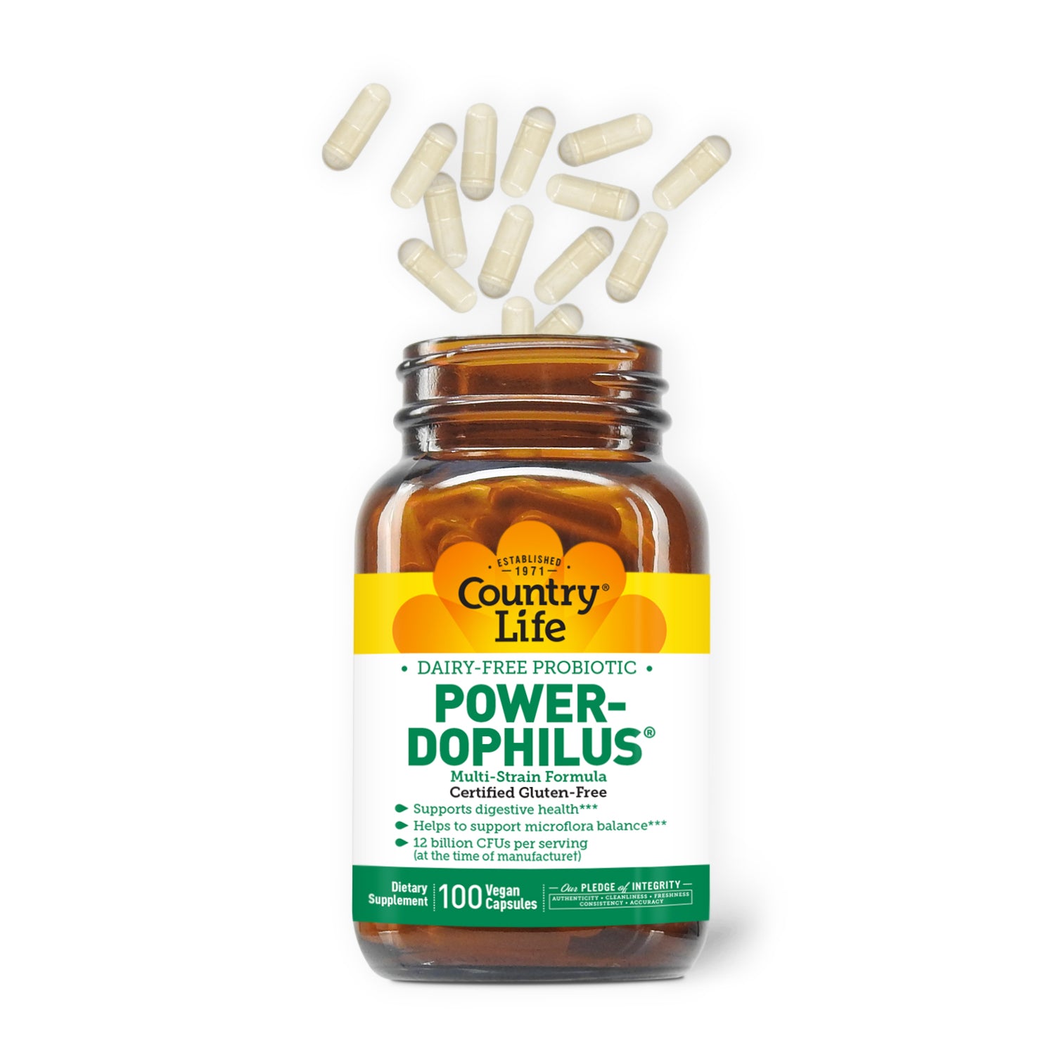 Dairy-Free Probiotic Power-Dophilus 100 vegan caps with pills featured media carousel view 3
