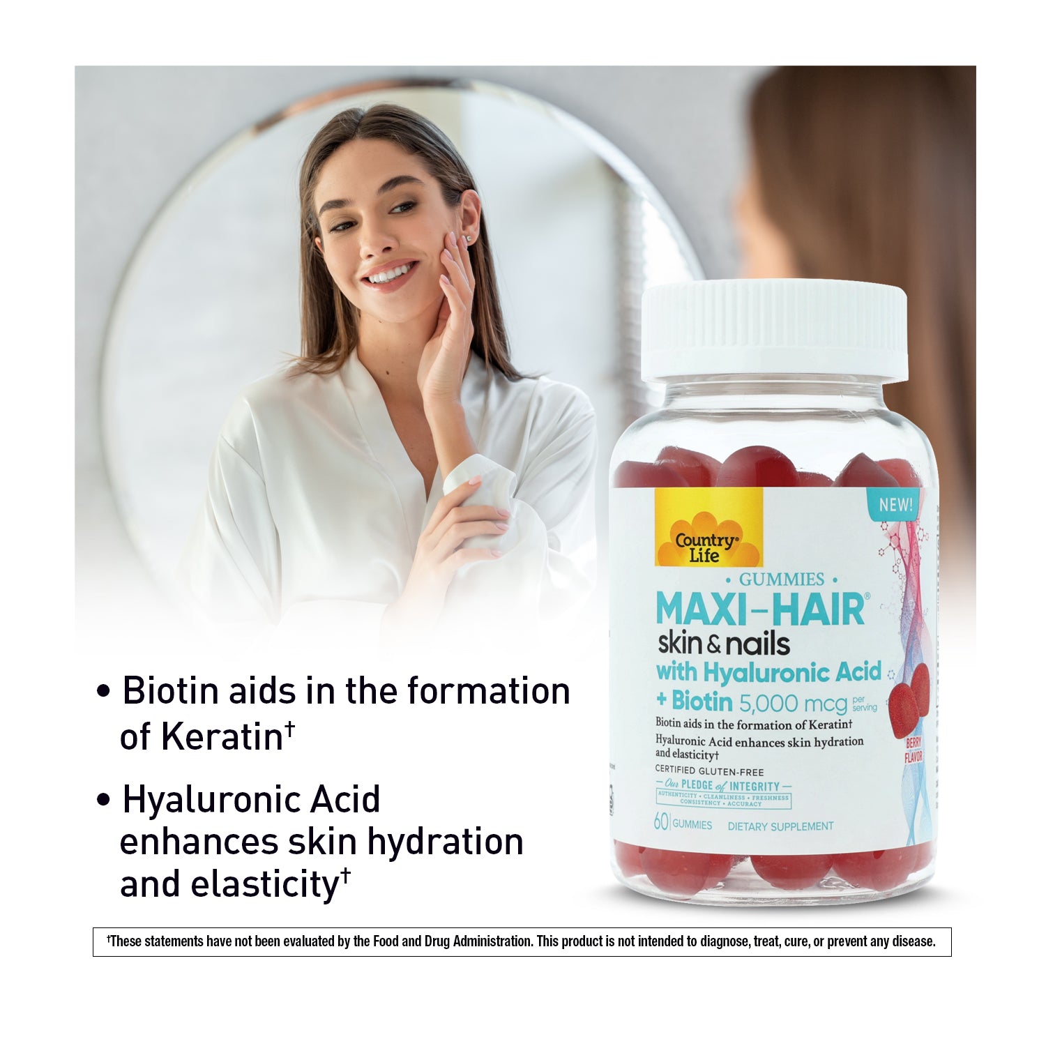 Maxi-Hair® with Hyaluronic Acid + Biotin Gummy media carousel view 4