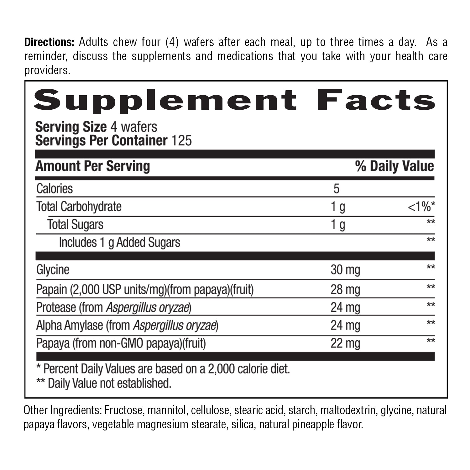 Supplement facts label for a dietary supplement with detailed nutritional information. media carousel view 7