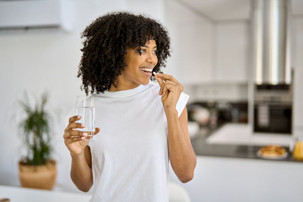 taking supplements with water