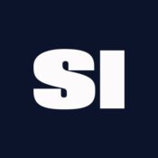 Sports Illustrated logo: letters SI on navy background