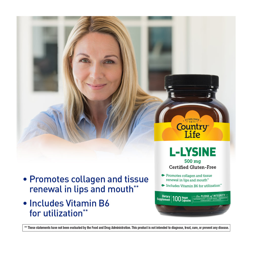 L-Lysine 500 MG 100 Vegan Capsules with women in background 