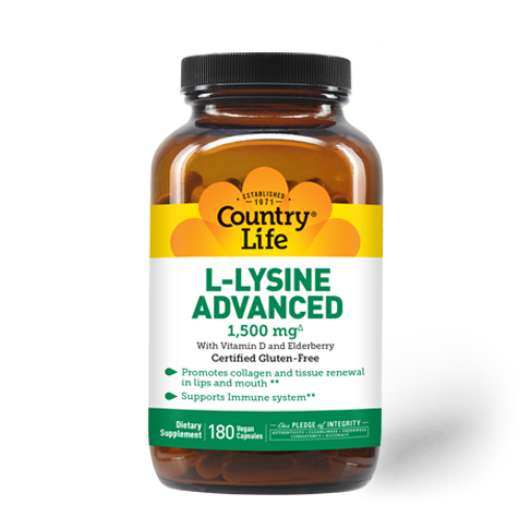 L-Lysine Advanced 1,500 mg 180 Vegan Capsules