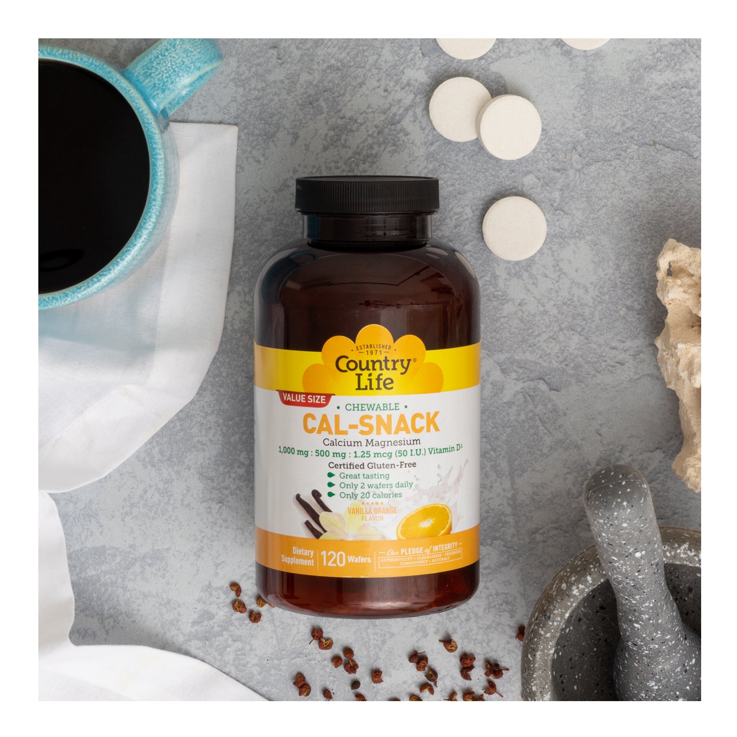 Chewable Cal-Snack Calcium Magnesium 1000 MG 120 Count