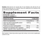 Supplement facts for Target Mins Calcium Magnesium 120 count