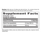 Supplement facts for Calcium Citrate with Vitamin D 120 count