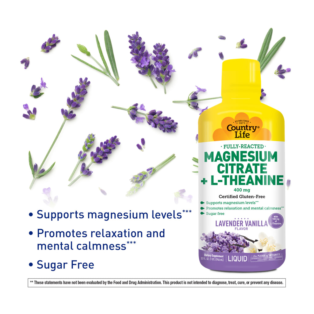 Magnesium Citrate + L-Theanine Lavender Vanilla Liquid