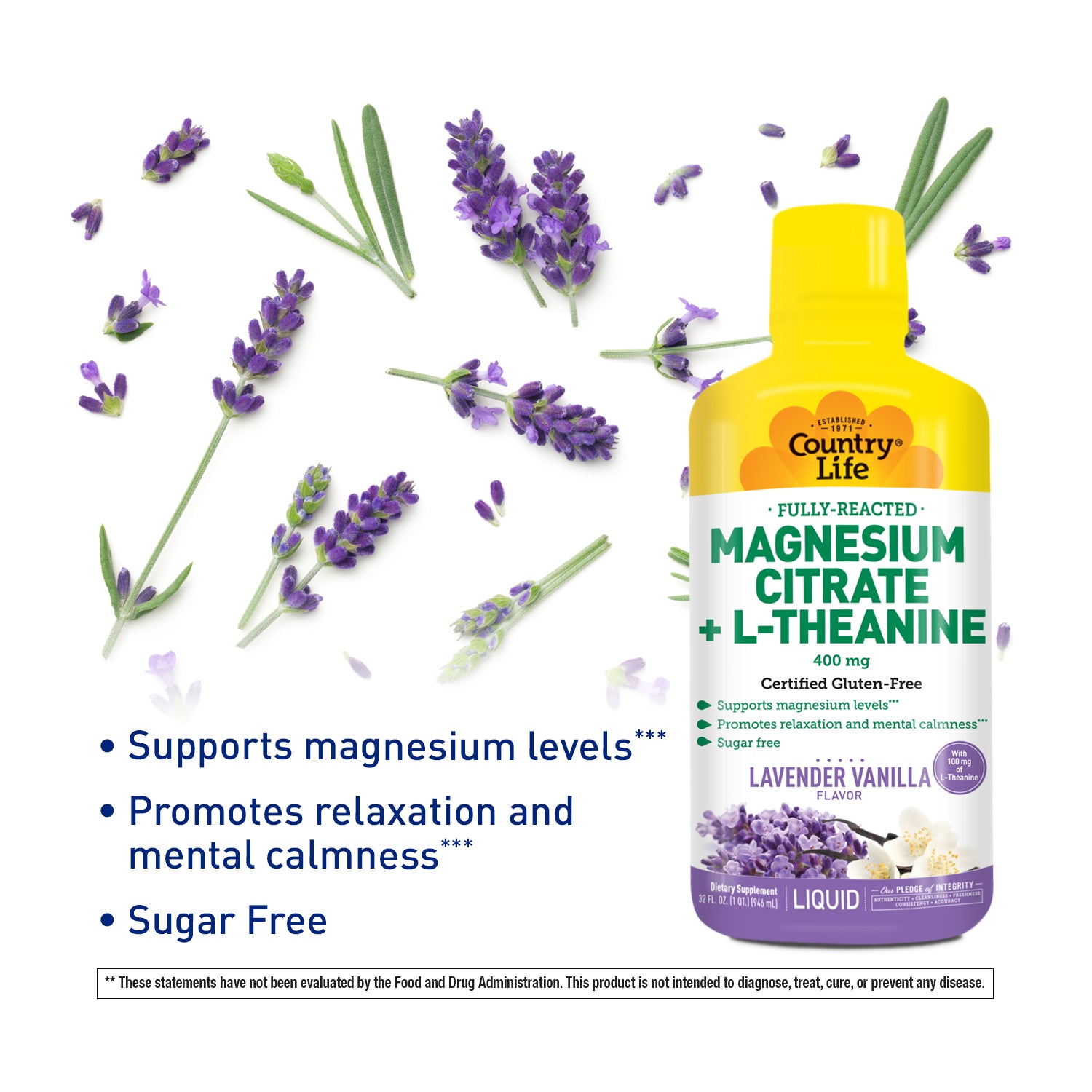 Magnesium Citrate + L-Theanine Lavender Vanilla Liquid