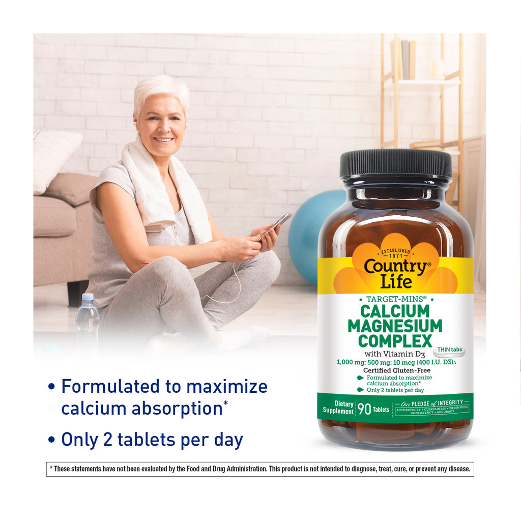 Formulated to maximize calcium absorption & only 2 tablets per day