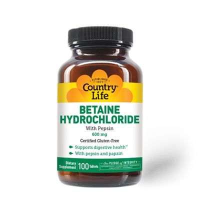 Betaine Hydrochloride | Digestive Enzyme Support Supplement – Country ...