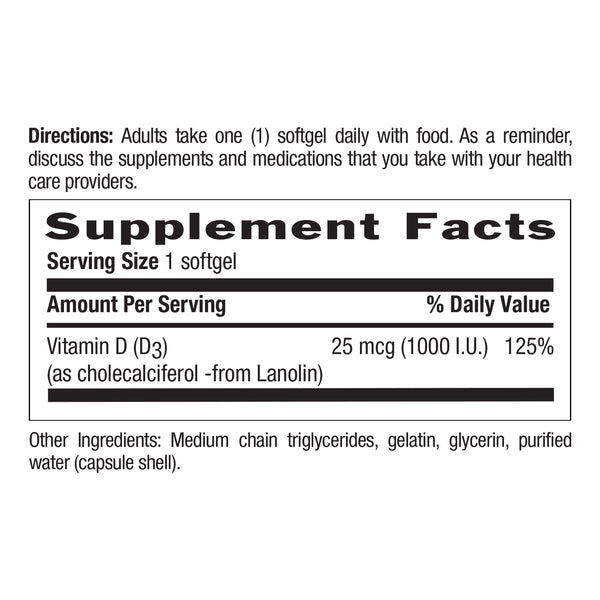 Vitamin D3 1,000 I.U.