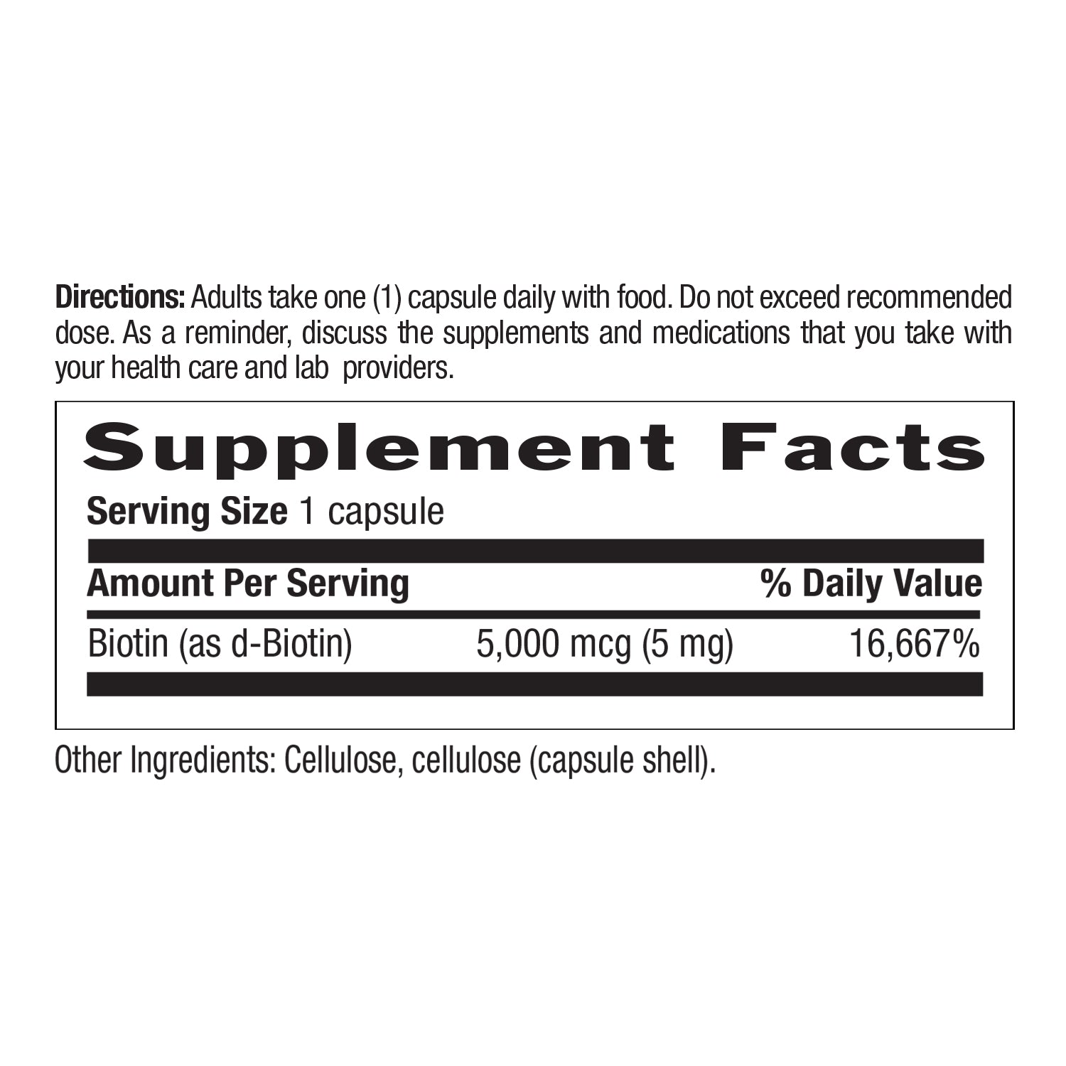 High Potency Biotin 5 mg