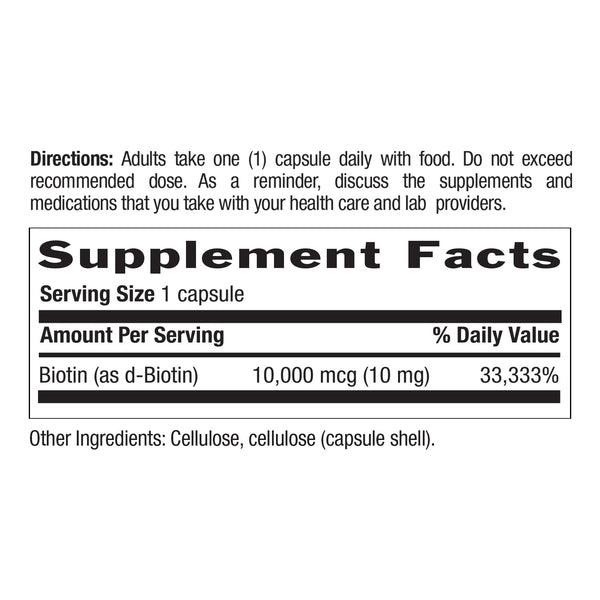 High Potency Biotin 10 mg