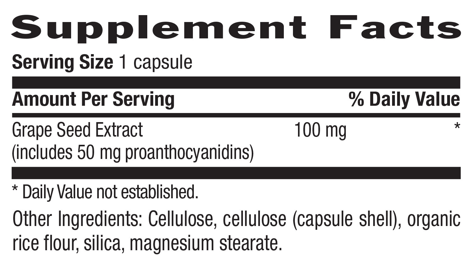 Grape Seed Extract 100 mg