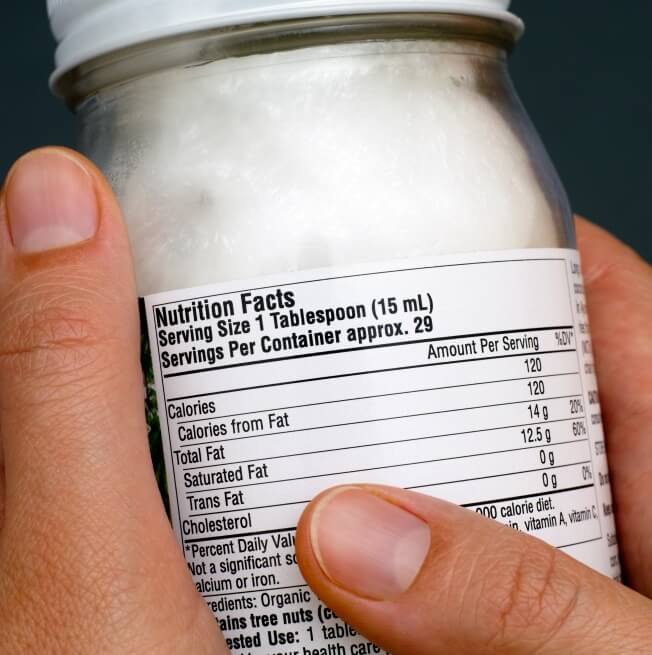 A closeup photo of an ingredients label